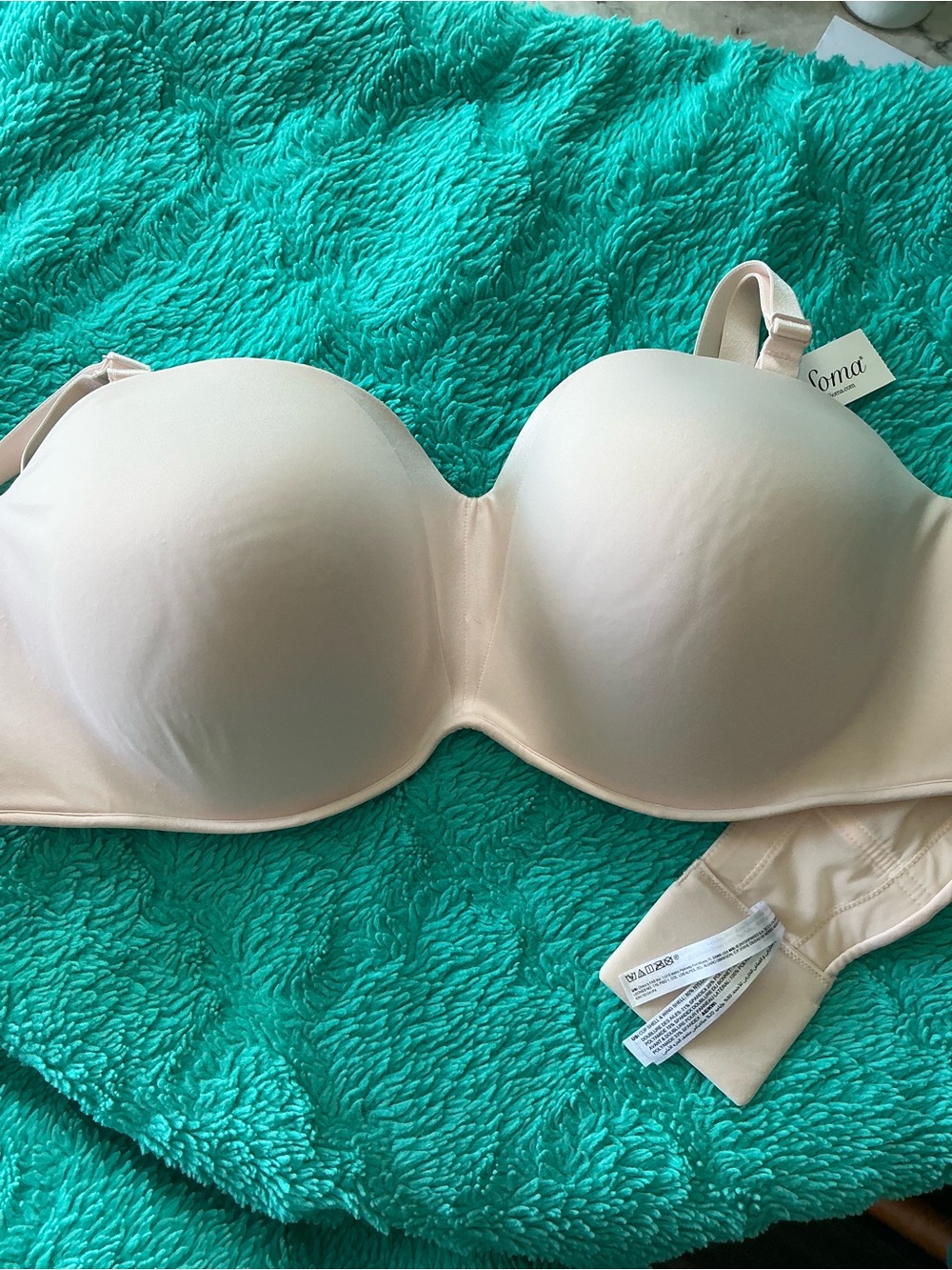 NWT Soma Nude Strapless Convertible 44DD Padded Underwire